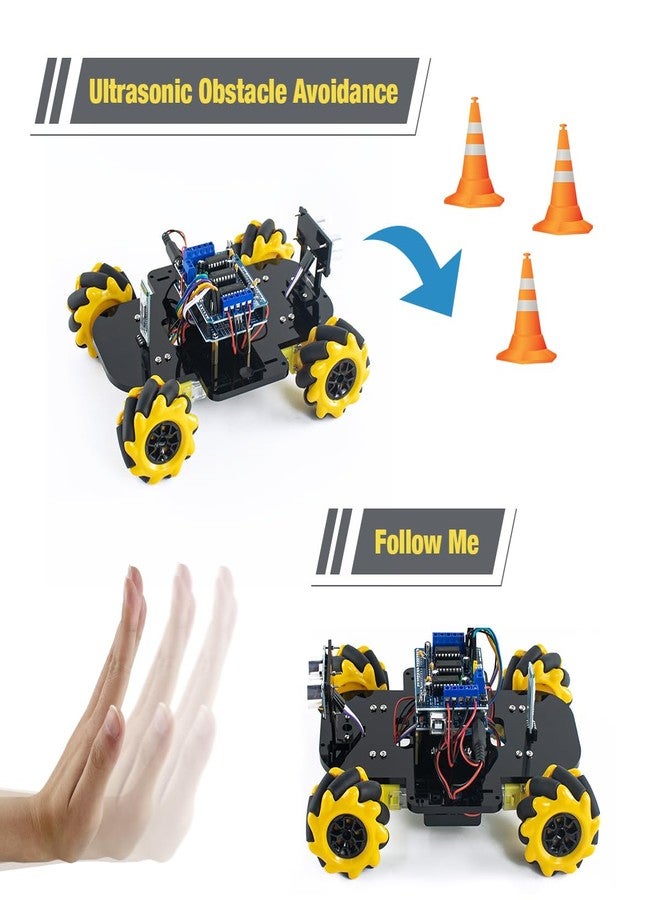 LAFVIN 4WD Mecanum Robot Car Kit Smart DIY Project Compatible with Arduino IDE - Image 2